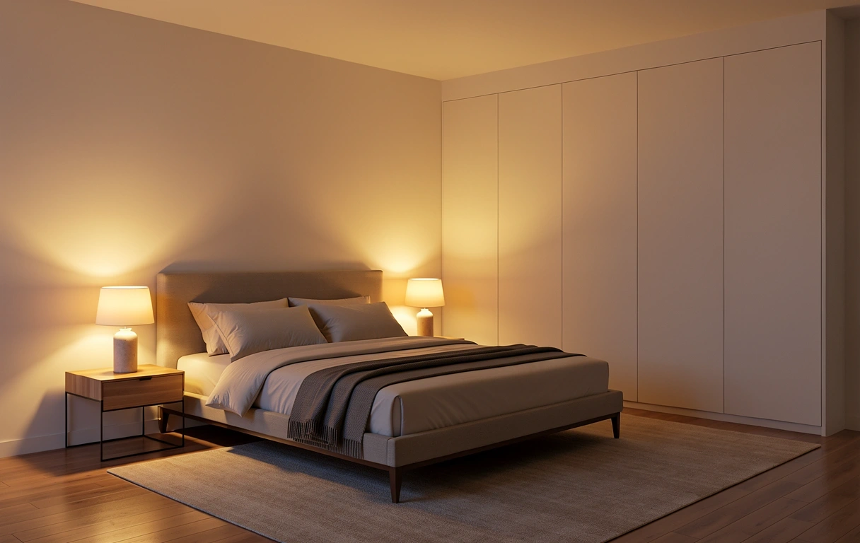 Klidné prostředí ložnice pro optimální spánek